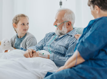 patient talking with granddaughter